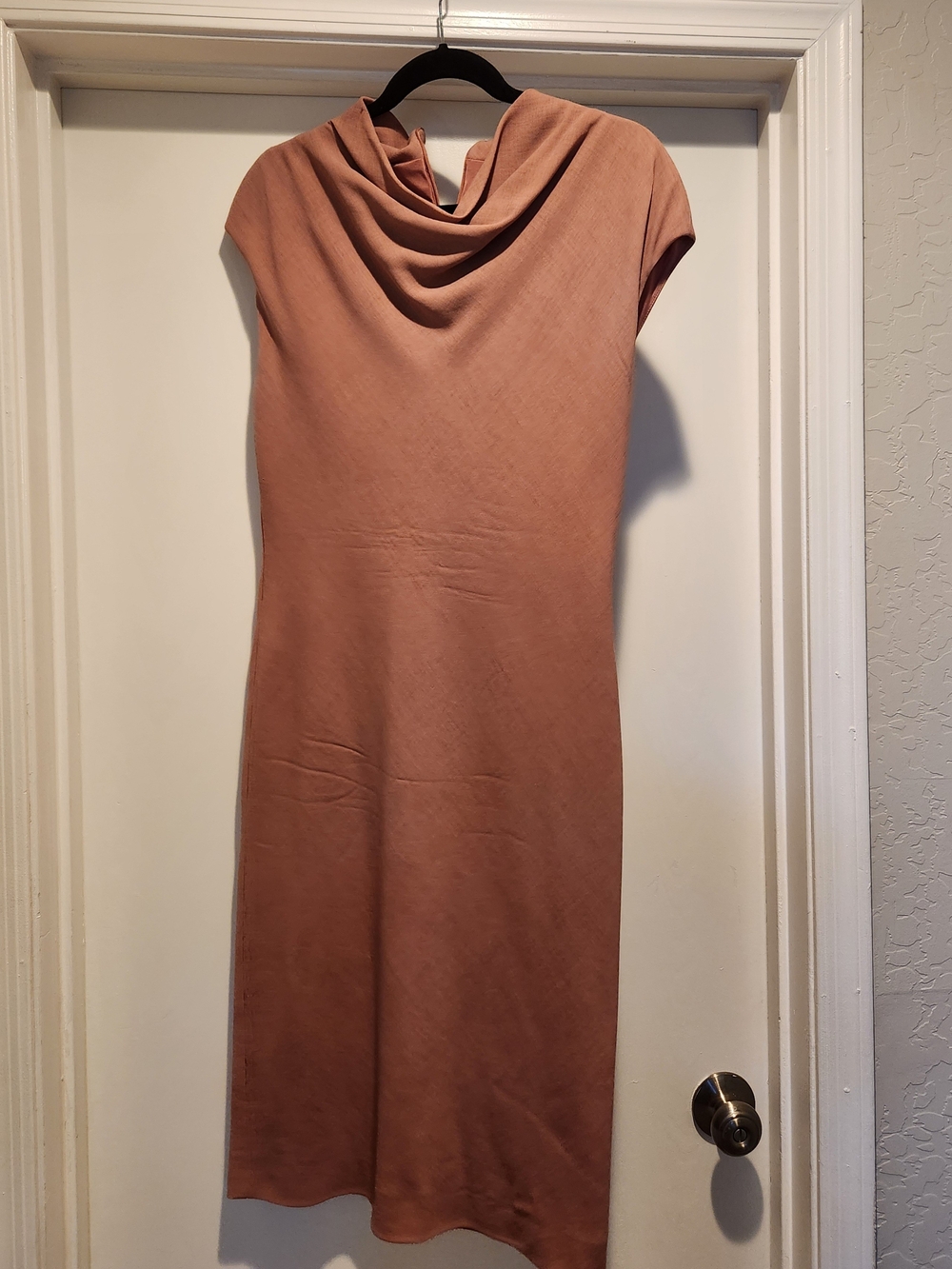 MaxMara Dusty Rose Cowl-Neck Midi Dress